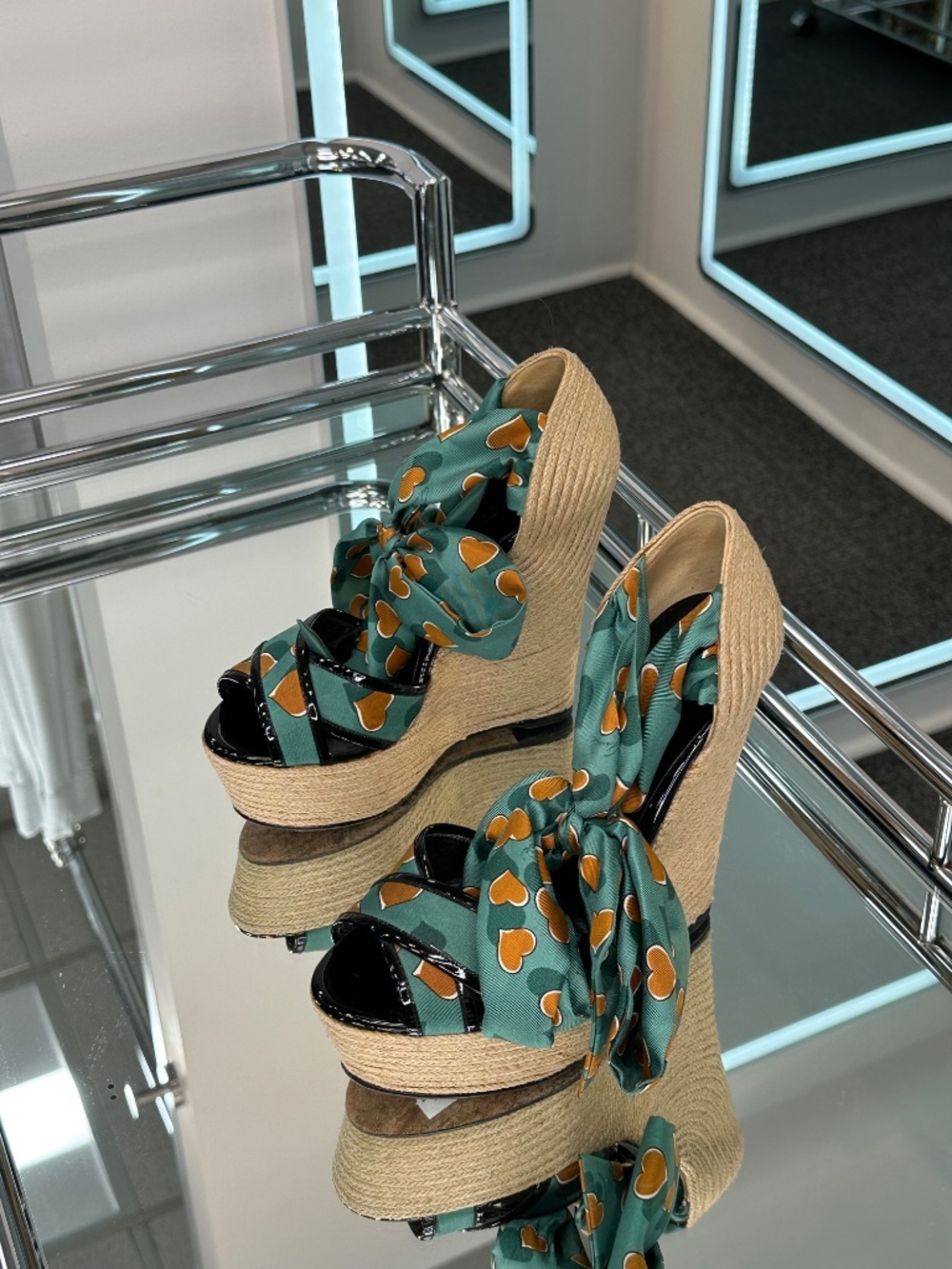 Gucci "Carolina Heart" Espadrille Wedge